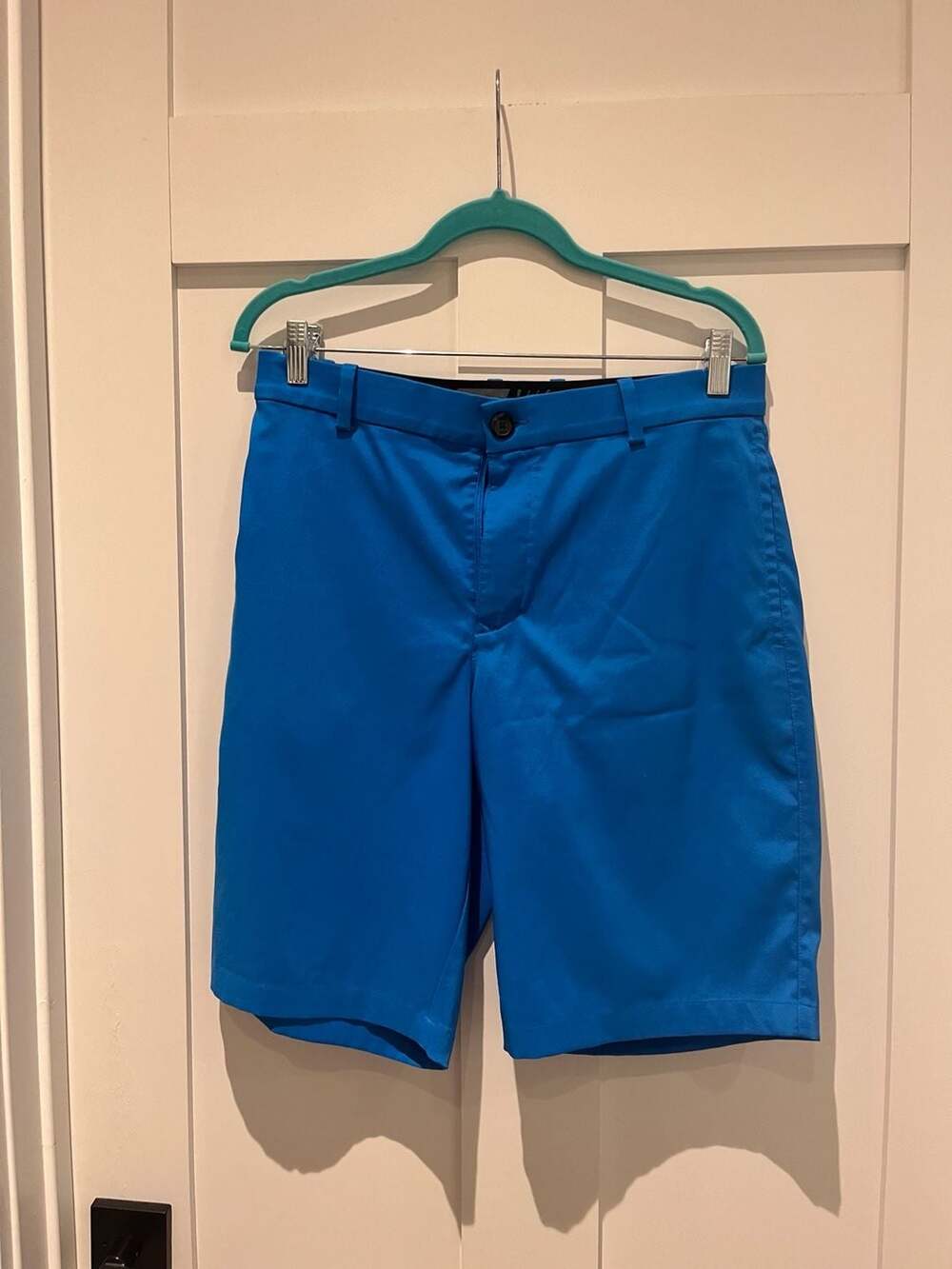 Nike Golf Shorts Mens 32 Blue Chino Pockets Flat Front Performance Golf